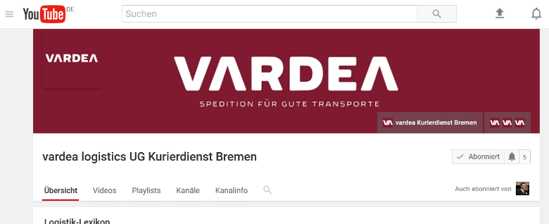 vardea logistics YouTube-Kanal